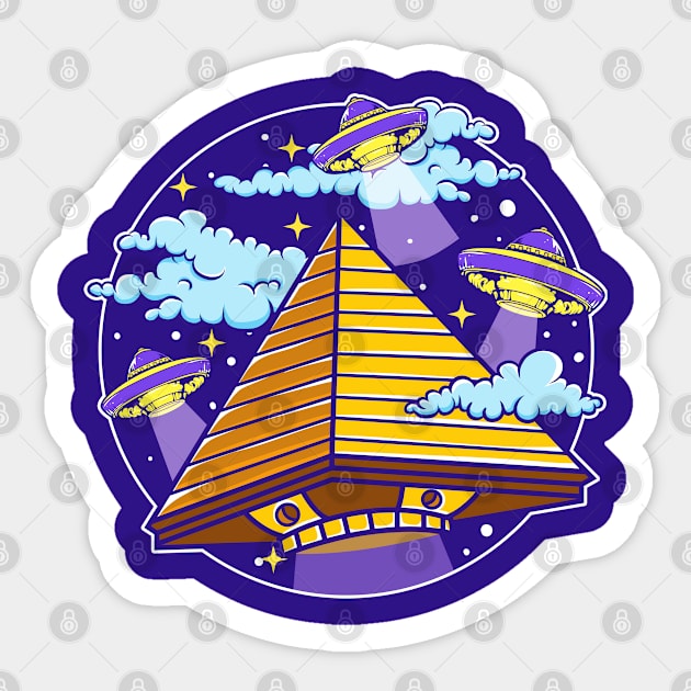 Ufo Aliens Egyptian Pyramid Egypt Sci Fi Sticker by E